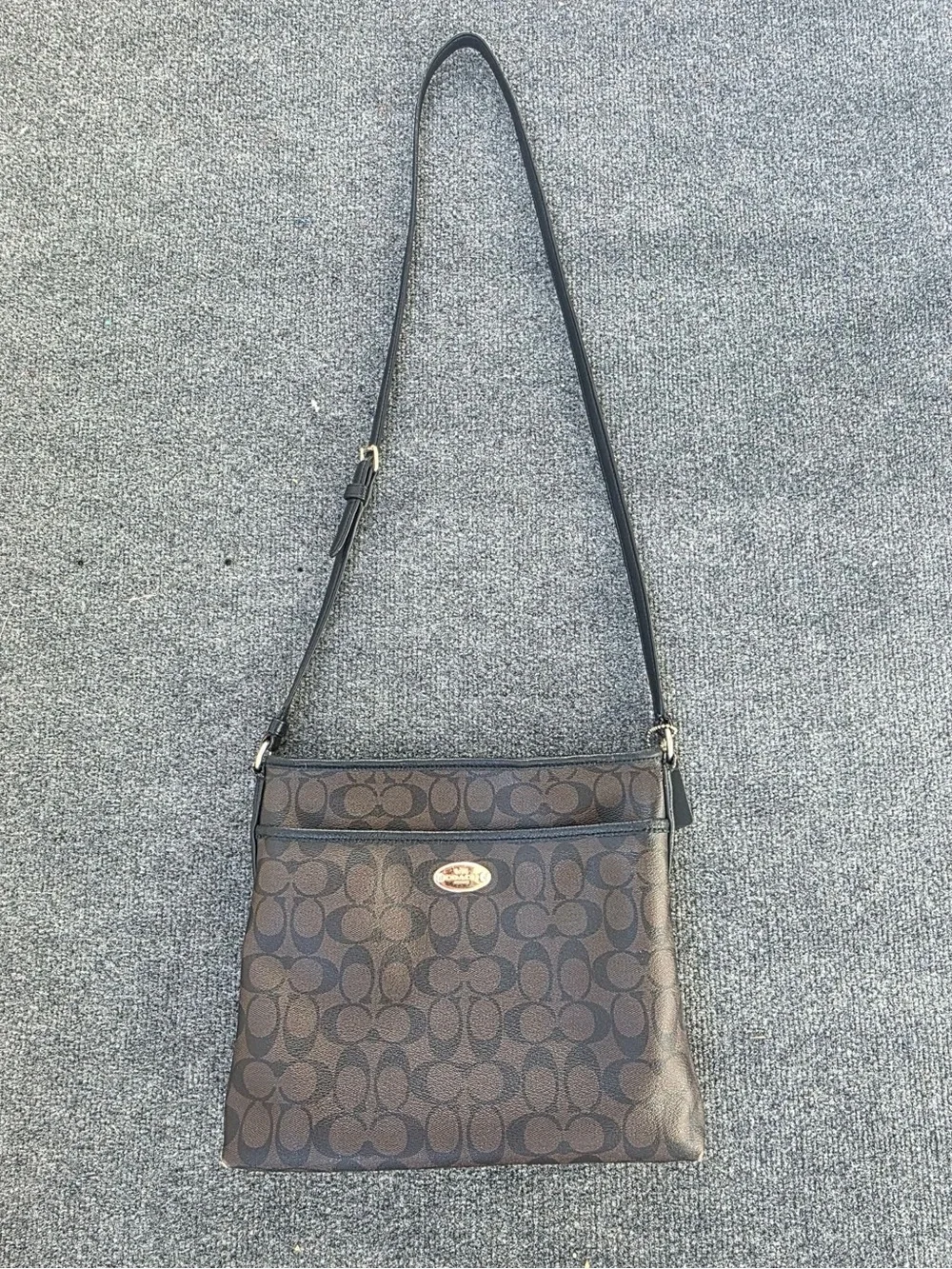 Coach Brown/Black Signature Crossbody Bag